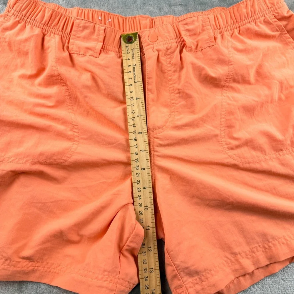 Columbia Women's Orange Hiking Cargo Shorts Size Large AL4572 Elastic Waist 6